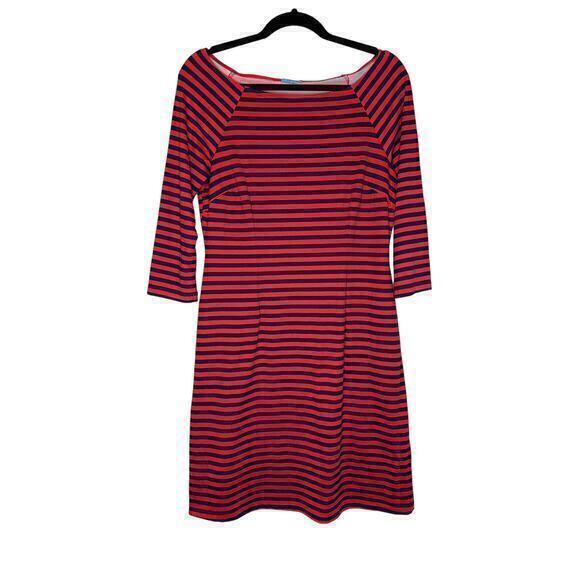 J McLaughlin‎ Nautical Stripe Dress in Navy & Red Size Small - Picture 1 of 4